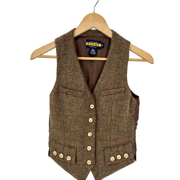 Rugby Ralph Lauren Wool Tweed Vest Waistcoat Women’s Size 0